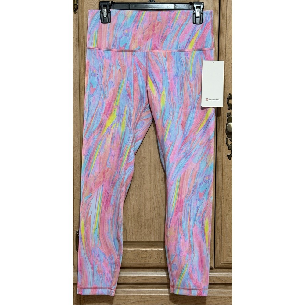 Lululemon Wunder Train High Rise Tight Leggings Women's Sz 10 Prism Marble Multi